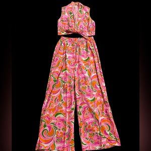70s Pink Floral Set from Beeline Fashions